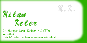 milan keler business card
